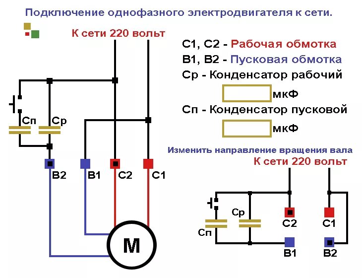 Схема подключения однофазного двигателя 220в. Схема подключения электромотора через конденсатор 220в. Схема подключения мотора бетономешалки 220в. Схема подключения 3 фазного электродвигателя. Как подключить электромотор