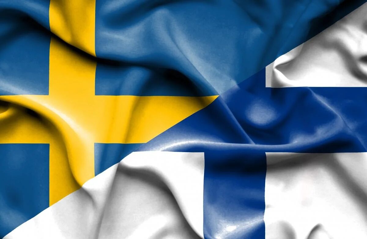 Флаг Швеции и Финляндии. Флаг Финляндии флаг Швеции. Швеция НАТО флаг. Финляндия и Швеция в НАТО.
