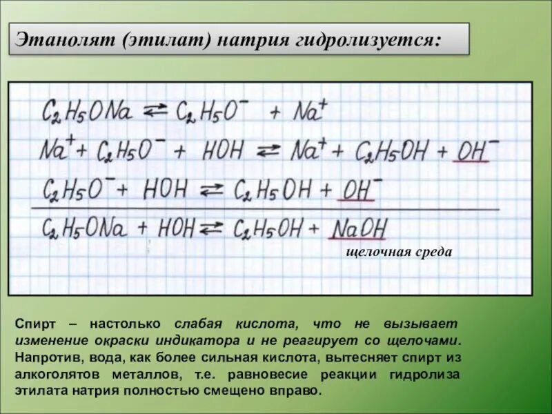 Гидролиз алкоголятов. Этилат натрия. Гидролиз этилата натрия. Этилат натрия и соляная кислота. Этилат натрия и соляная кислота реакция.