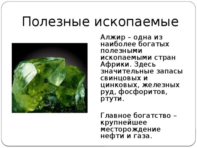 Особенности природно ресурсного капитала алжира и египта. Полезные ископаемые Алжира. Алжир Минеральные ресурсы кратко. Природные полезные ископаемые. Рельеф и полезные ископаемые Алжира.