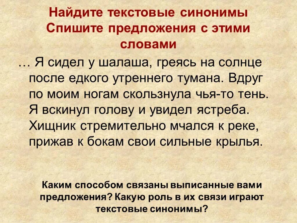 Текст про синонимы