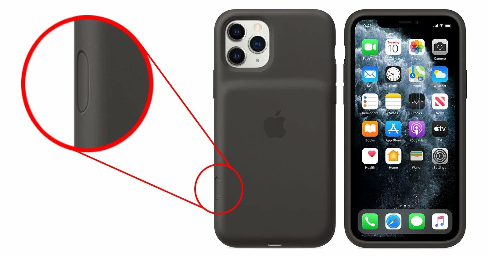 Apple Smart Battery Case iphone 11. Айфон 13 про Макс вид спереди.