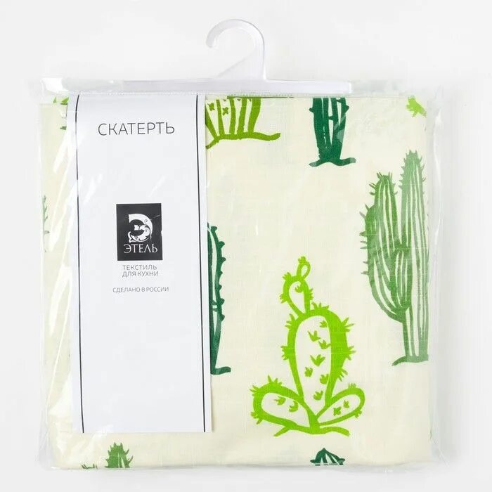 Cactus 150. Одноразовая скатерть Кактус. Скатерть Этель «попугай», 150×280 см, репс, пл. 130 г/м², 100% хлопок.