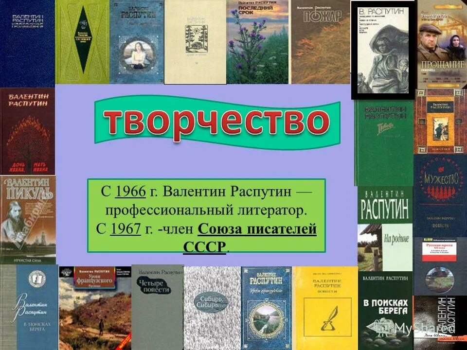 Книги в г распутина. Проищведениявалентина Распутина.