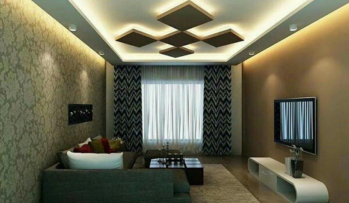 Гипсокартон зал фото Image result for simple false ceiling for small bedroom Ceiling design modern, C
