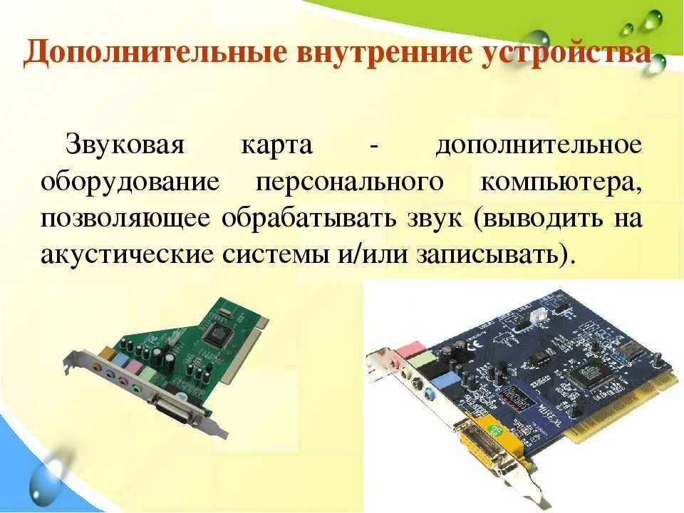 Звуковая карта ответ. Звуковая карта это в информатике. Звуковая карта для ПК. Звуковая карта для компьютера внутренняя. Видеокарта и звуковая карта.