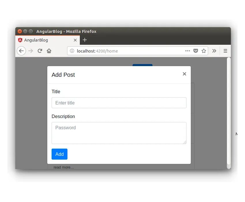 Add Post. Добавить пост. Приложения ведения блога. Как создать приложение Angular. Post сделаю