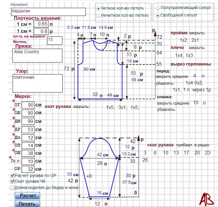Как рассчитать сколько петель. Высота оката рукава вязание спицами. Выкройка оката рукава для вязания крючком. Высота оката рукава в вязании.