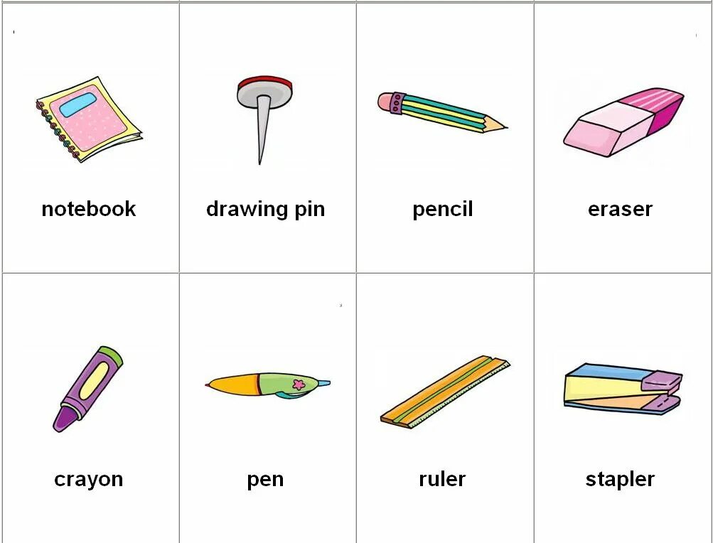 Рисую перевести на английский. School objects карточки. Карточки Classroom objects. Карточки School Supplies. School objects раскраска.