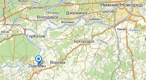 Карта города павлово нижегородской