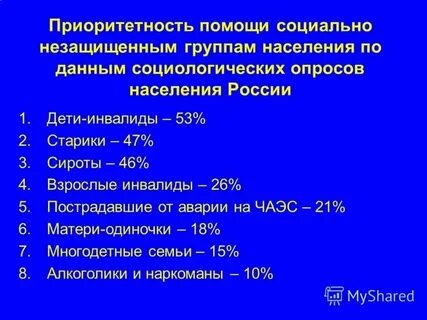 Работа с социально незащищенными группами