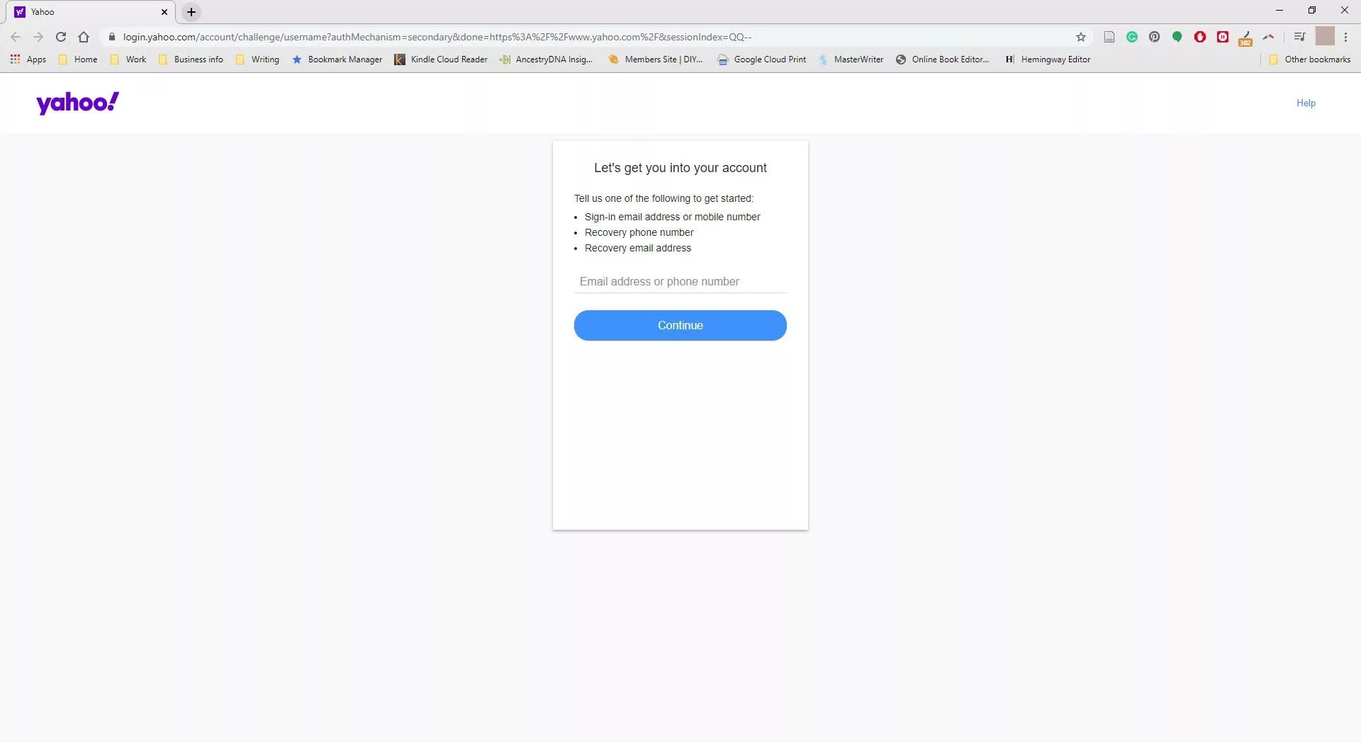 Account recovery