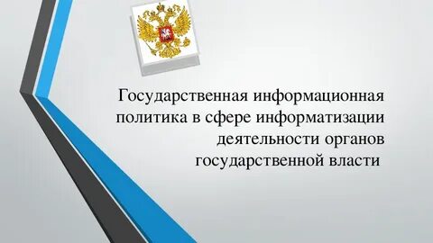 Информационная политика представляет собой