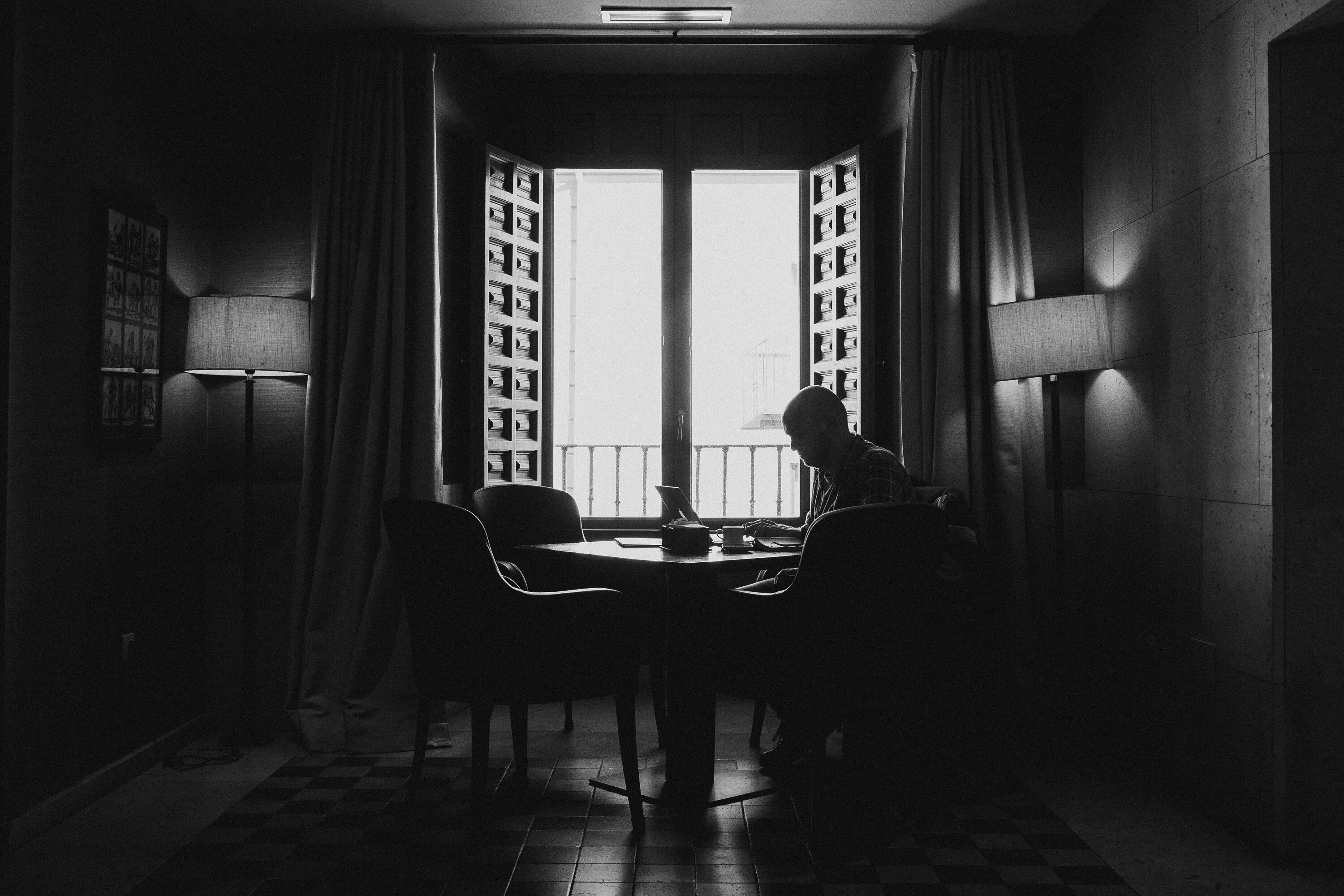 He the window in the room