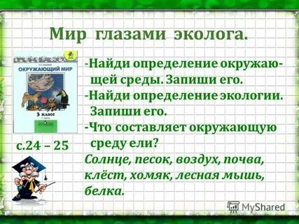 Мир глазами эколога рабочий лист 4 класс
