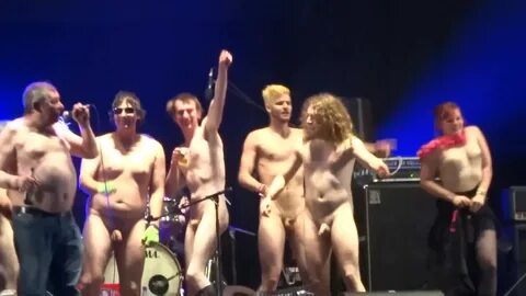 Naked male on stage.