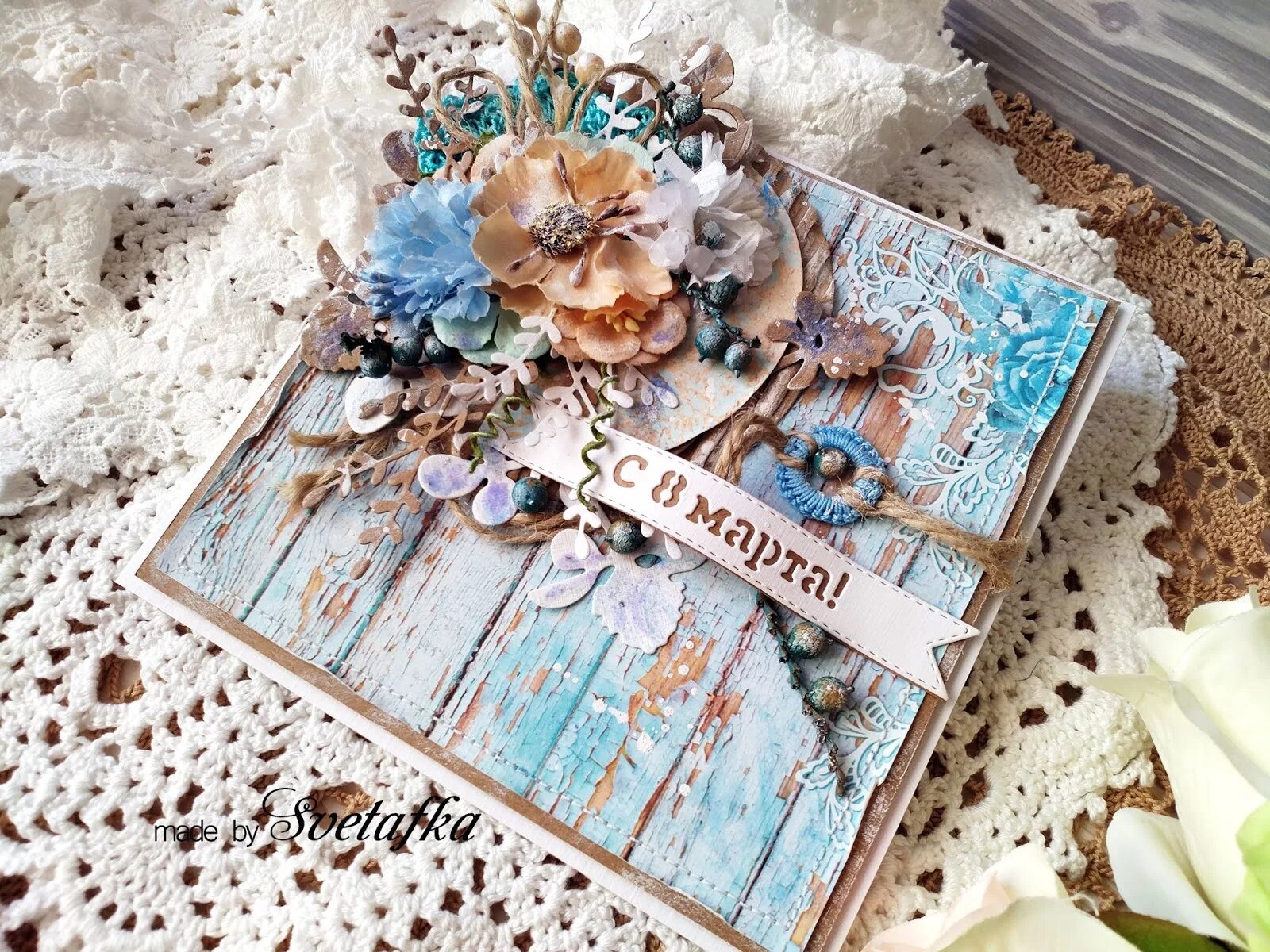 Блокнот ручной работы. Скрапбукинг блокнот. Винтажные открытки ручной работы. Рукоделие. Бирка handmade.