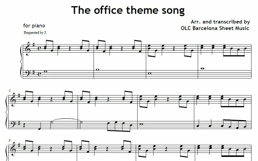 Song sheet. The Office Ноты. Офис заставка Ноты.