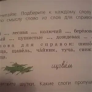 Прочитай текст выбери подходящие