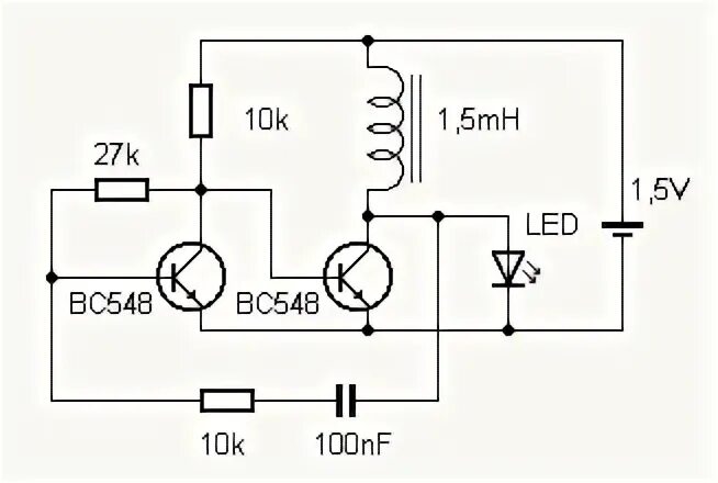Как сделать экономичный. Схема преобразователя для светодиода от батарейки 1.5. Светодиод от батарейки 1.5 схема. Преобразователь для светодиода от 1.5 вольт. Схема подключения светодиода от батарейки 1.5 v.