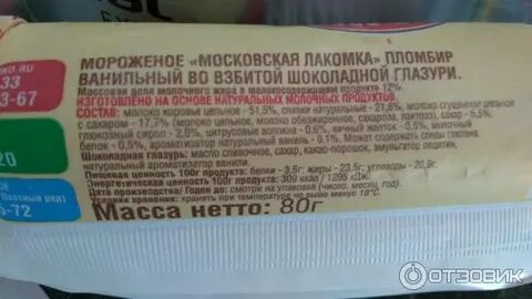Сколько калорий в ванильном мороженом