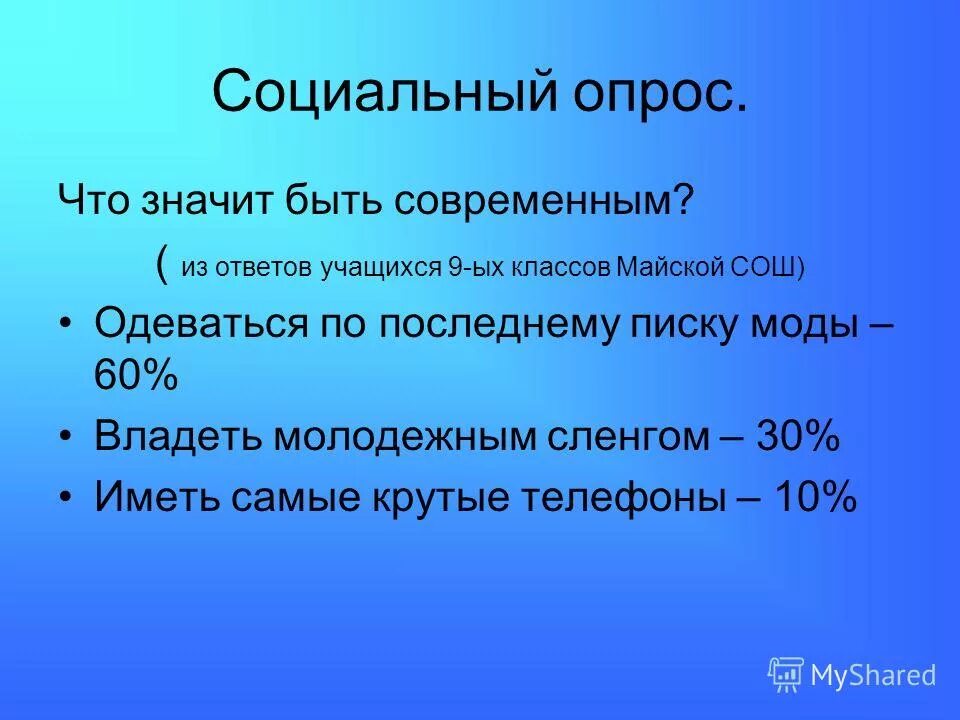 Современный ответ