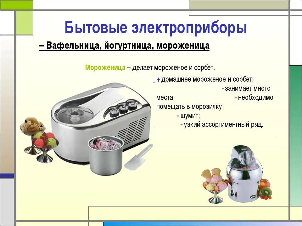 Функции бытовых приборов