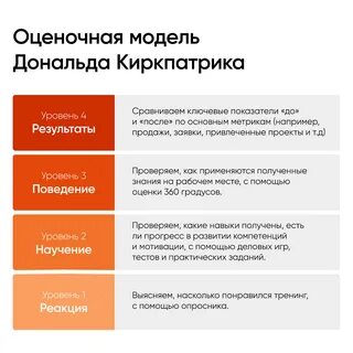Киркпатрик уровни эффективности обучения