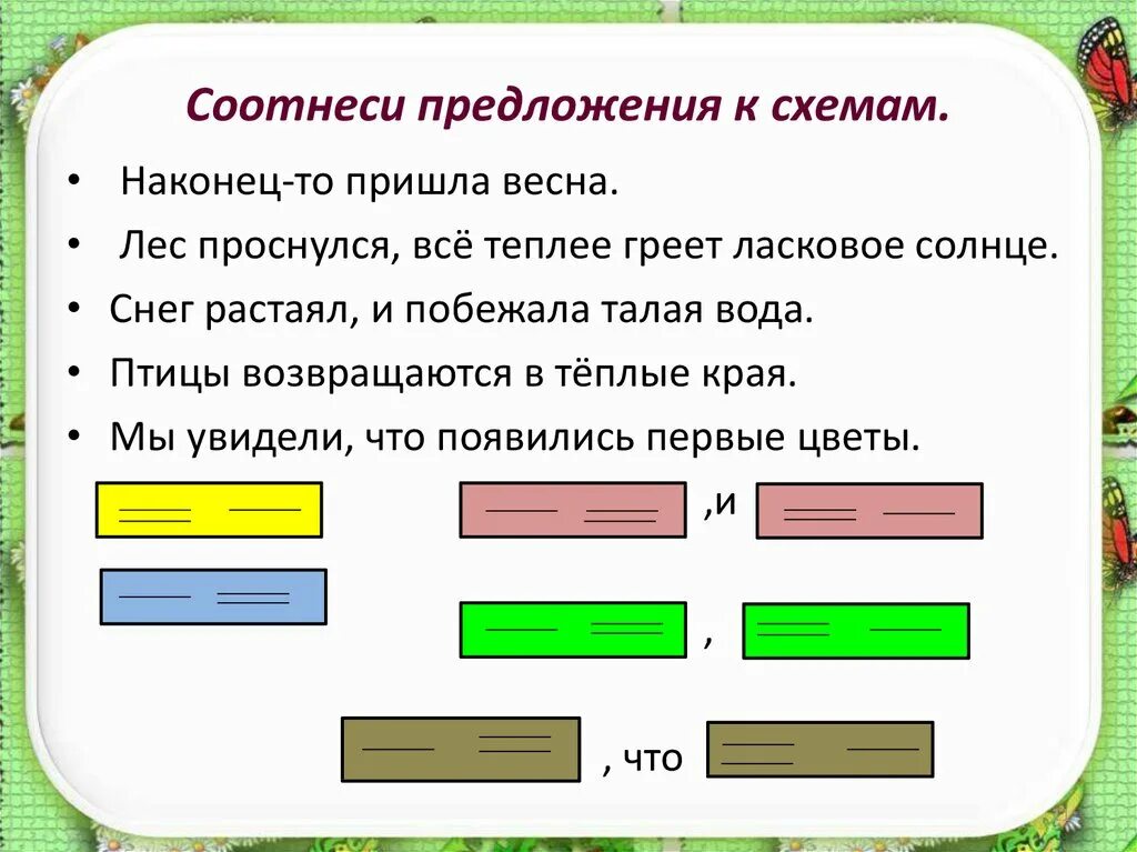 Пришло предложение. Схема предложения. Соотнеси схему и предложение 1 класс. Соотнесите схемы и предложения. Соотнести предложение и схему.