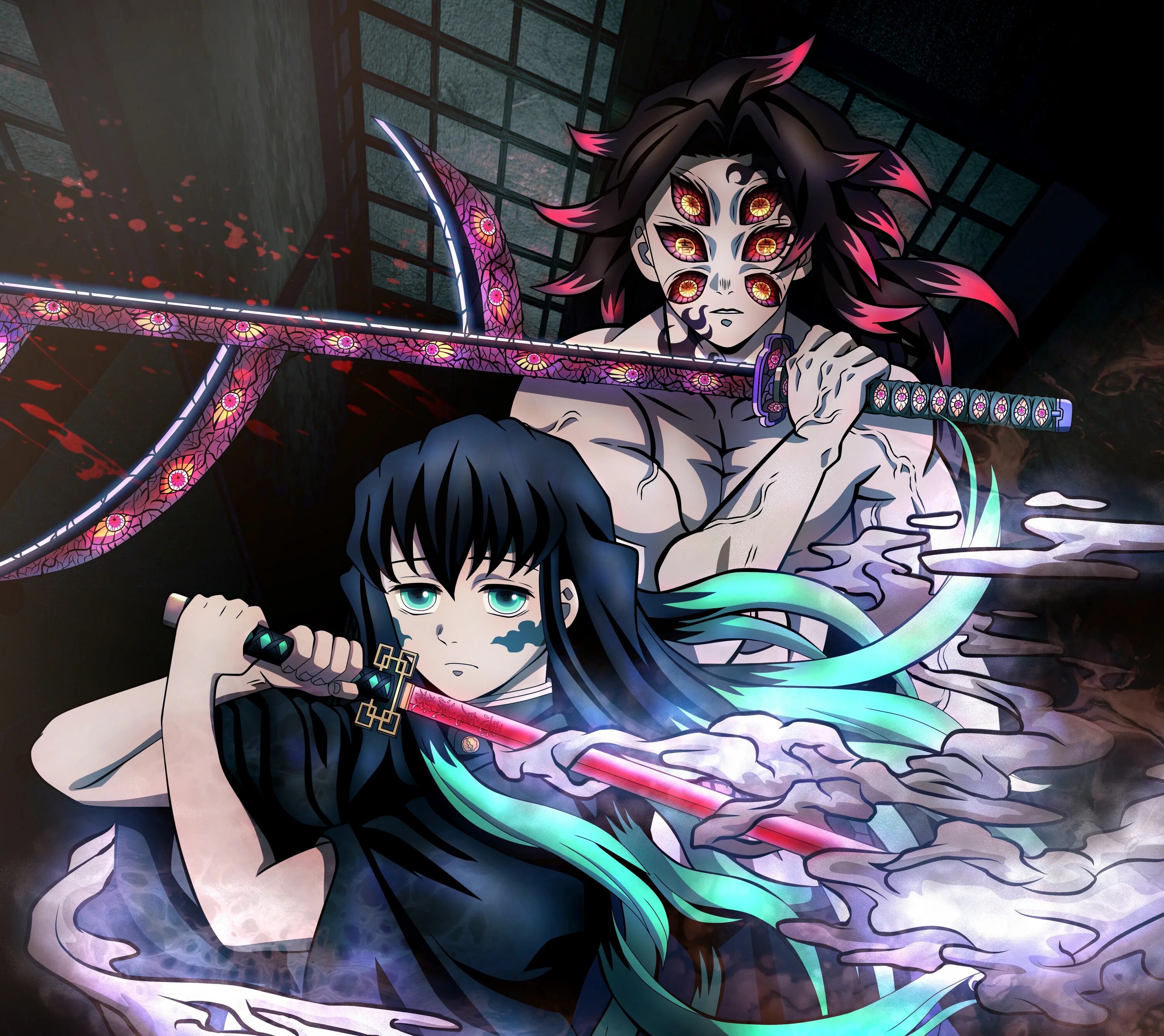 Kimetsu no yaiba game. Демон Slayer Kimetsu. Демон Slayer Kimetsu Кокушибо. Клинок рассекающий демонов Муичиро Токито. Клинок рассекающий демонов Токито.