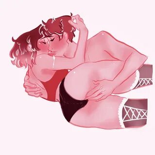 reddit, white background, 1boy1girl, crop top, drool, female, kayesock, kis...