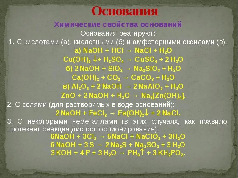 С чем реагируют основания. Основанные с чем реагируют. Основания реагируют с. С чем взаимодействуют основания.