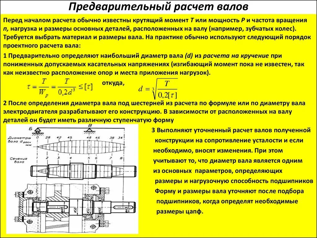 Передаваемая мощность вала. Методика расчета валов. Предварительный расчет диаметра вала. Вал с осевой нагрузкой расчет. Расчетная нагрузка на валы.