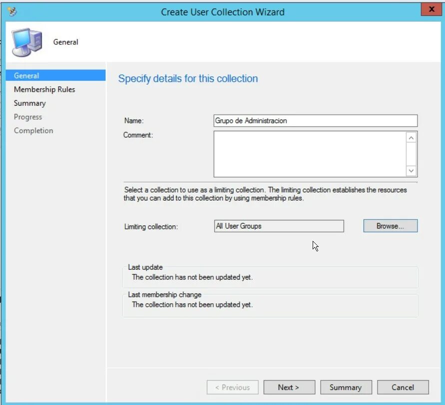 Collection update. SCCM. Easy update client. Creating device на русском языке. Select a collection.