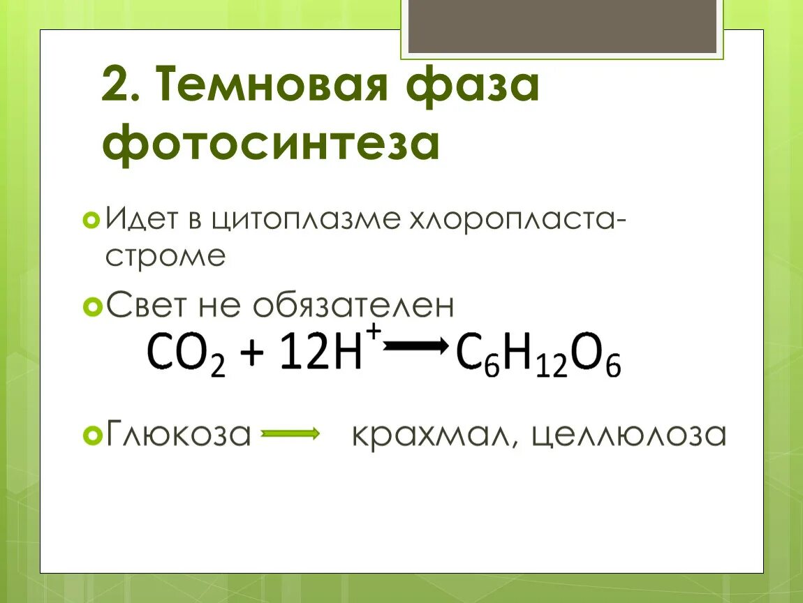 Co2 h2o фотосинтез. Формула Темновой фазы фотосинтеза. Темная фаза фотосинтеза реакция. Суммарное уравнение световой стадии фотосинтеза. Фотосинтез реакции реакции.