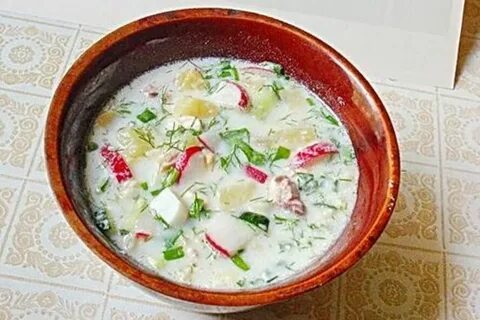 Окрошка с мясом курицы