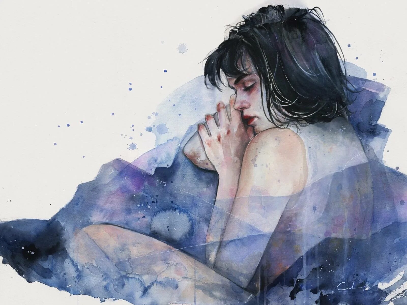 О чем дева плачет. Agnes Cecile художник. Художница Сесиль.