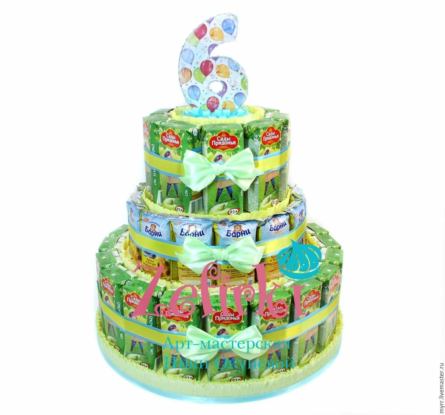 Что можно в сад на день рождения. Угощения в детский сад на день рождения из Барни и сока. Торт из Барни в садик на день рождения. Торт из сока и Барни. Торт в садик из сладостей.