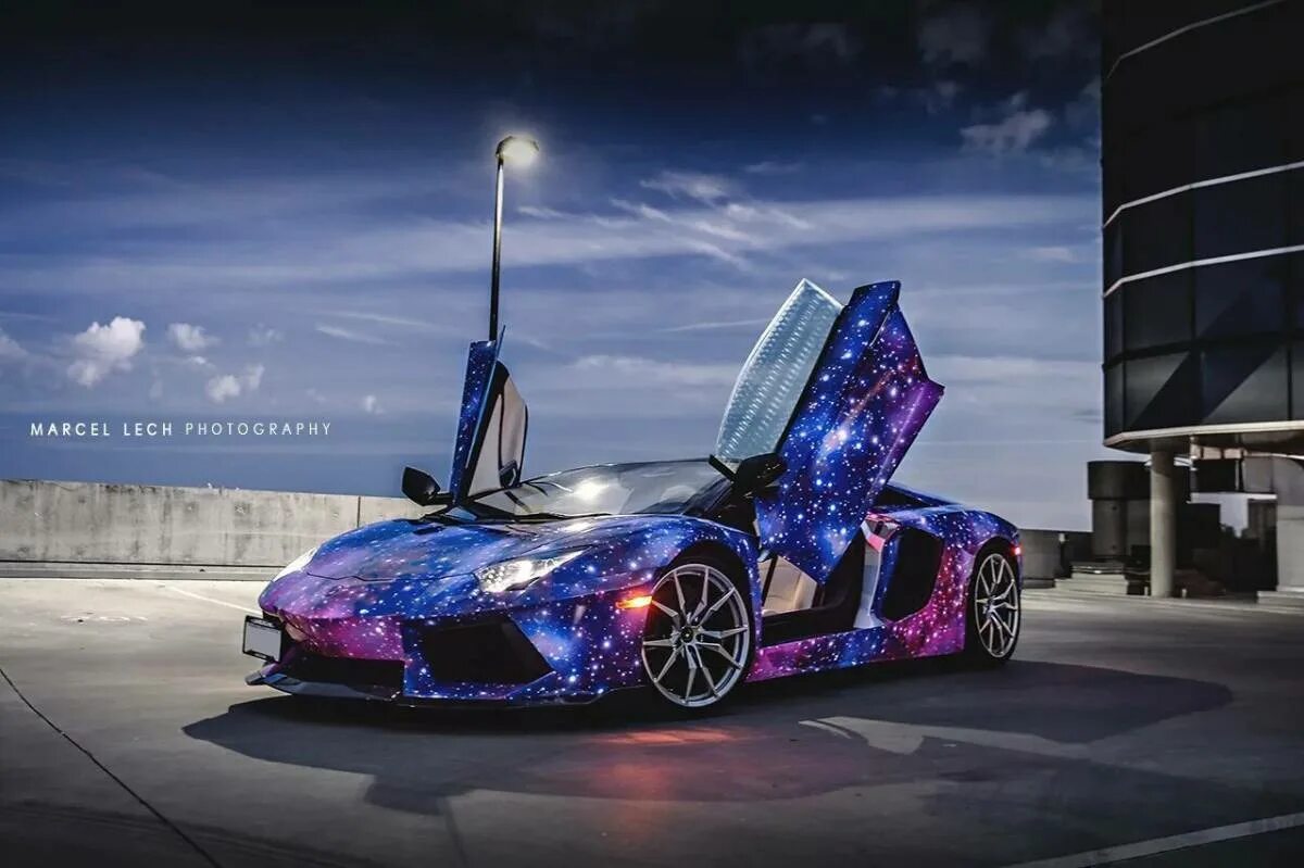 Включи мир машины. Lamborghini Aventador Galaxy. Ламборджини авентадор космос. Ламборджини блестящая. Шикарная машина.