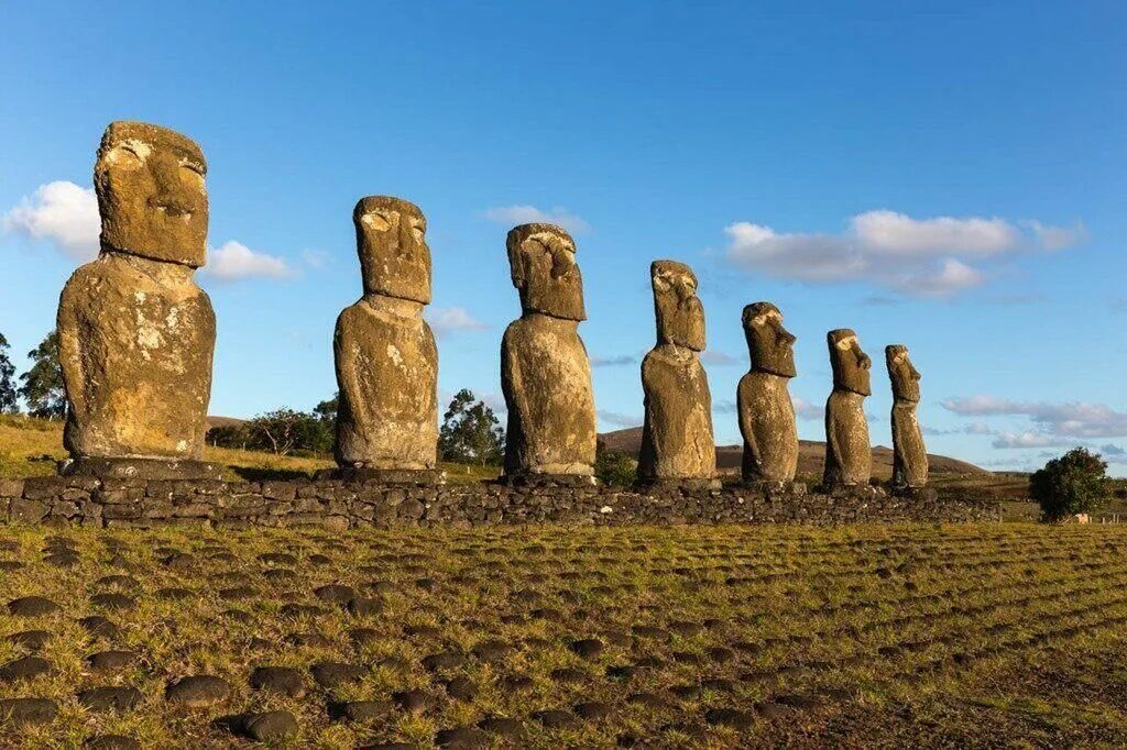 Статуи на острове. Каменные статуи Моаи остров Пасхи Чили. Моаи на острове Пасхи. Остров Пасхи статуи Моаи. Моаи Стоун на острове Пасхи.