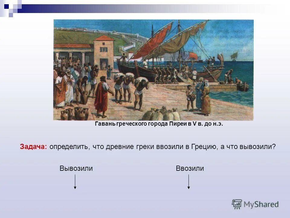 Само на греческом. Торговый порт Пирей древняя Греция. Пирей Греция в древности. Что ввозили в Грецию. Что такое гавань в древней Греции.