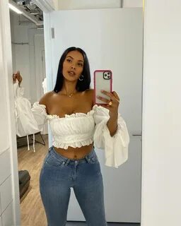 Maya Jama’s Instagram post: ""Jeans and a nice top"" in...