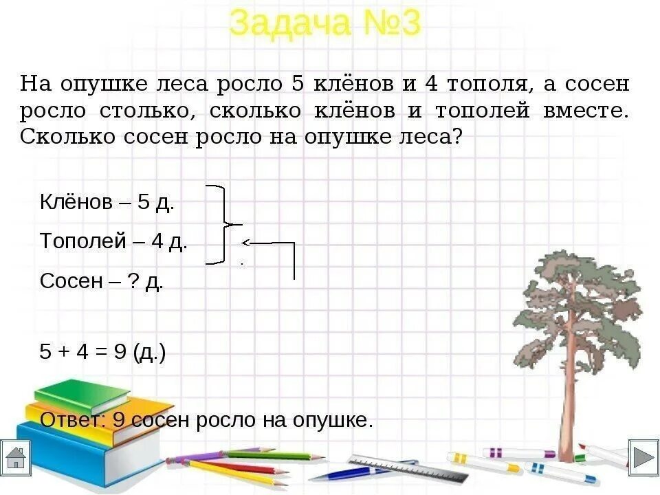 Условия задачи на сколько больше