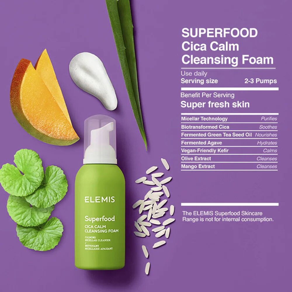 Calming cleansing foam. Elemis Superfood  пенка. Elemis Superfood cica Cleansing Foam. Elemis cica Calm Cleansing Foam. Elemis пенка для умывания.