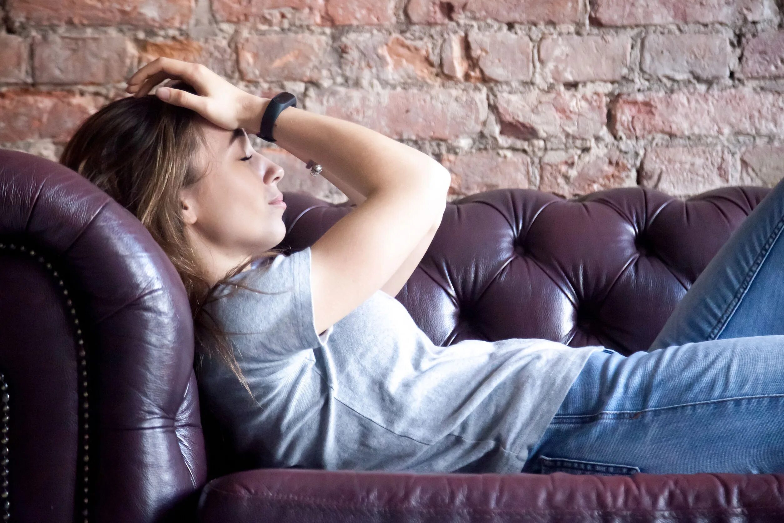 Lying on the couch