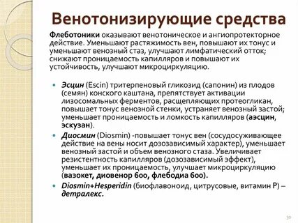 Флеботоники названия препаратов