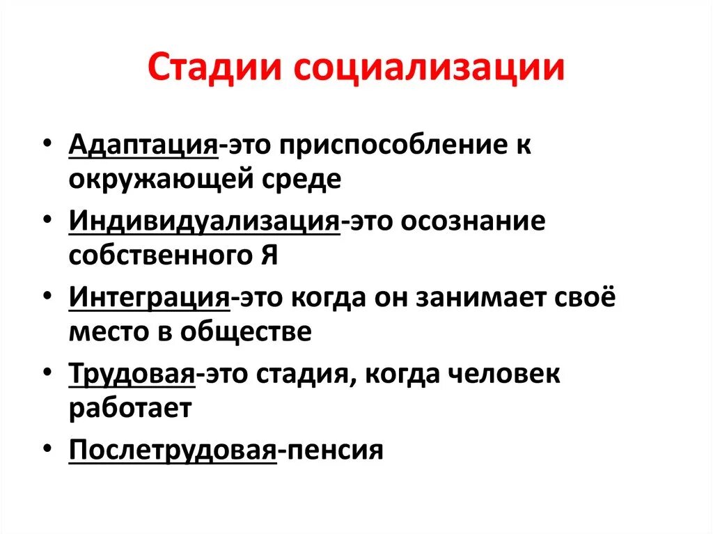 Стадия адаптации социализации