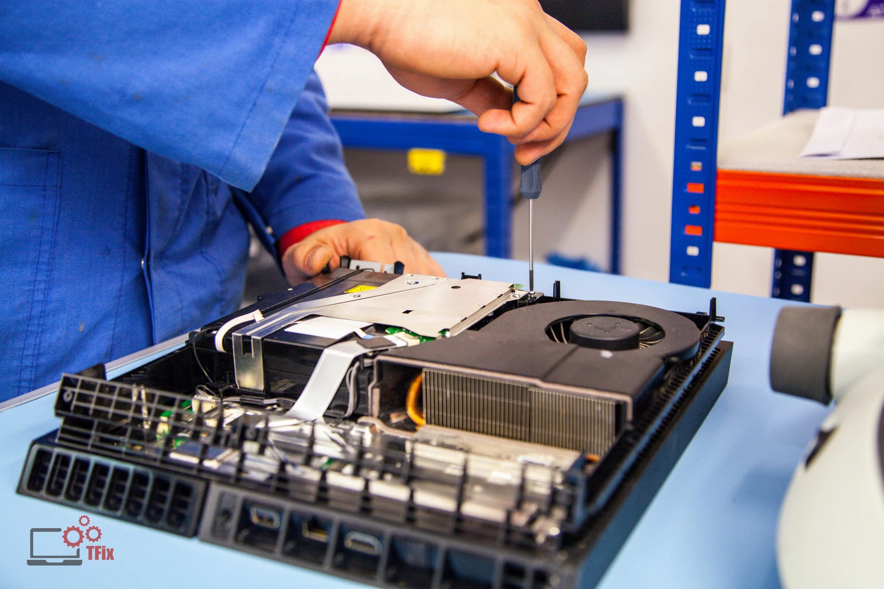 The computer being repaired