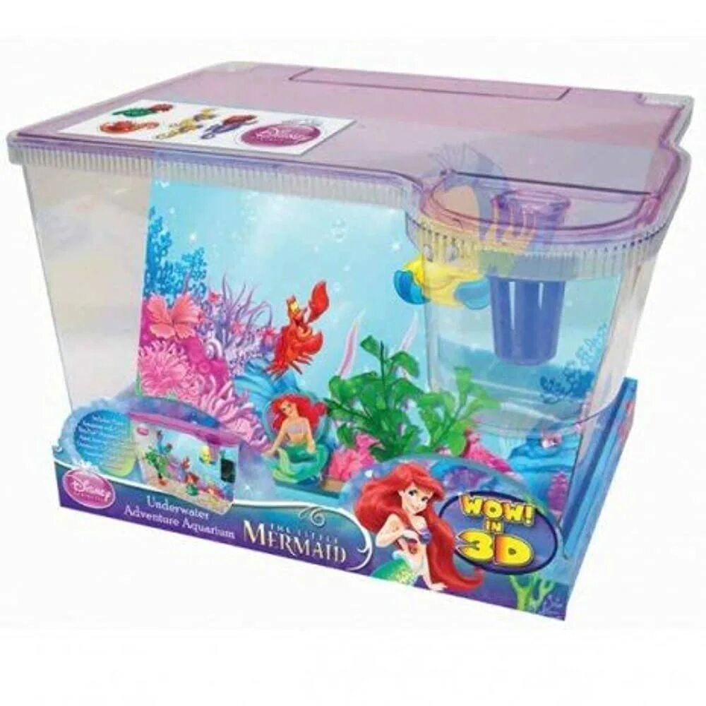 Аквариумный набор 20 л (фильтр, освещение, компрессор) Triol Disney Ariel. Аквариум Ариэль 20 литров. Детский аквариум. Игрушечный аквариум с рыбками. Детский аквариум купить
