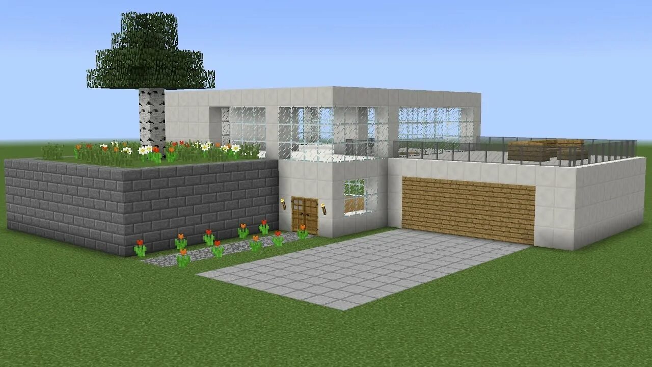 Minecraft modern house tutorial
